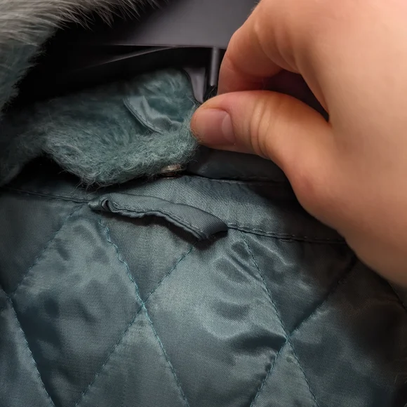 Turquoise Green Longline Robe Teddy Coat With Faux Fur Trim Size S Mermaidcore - Picture 13 of 16